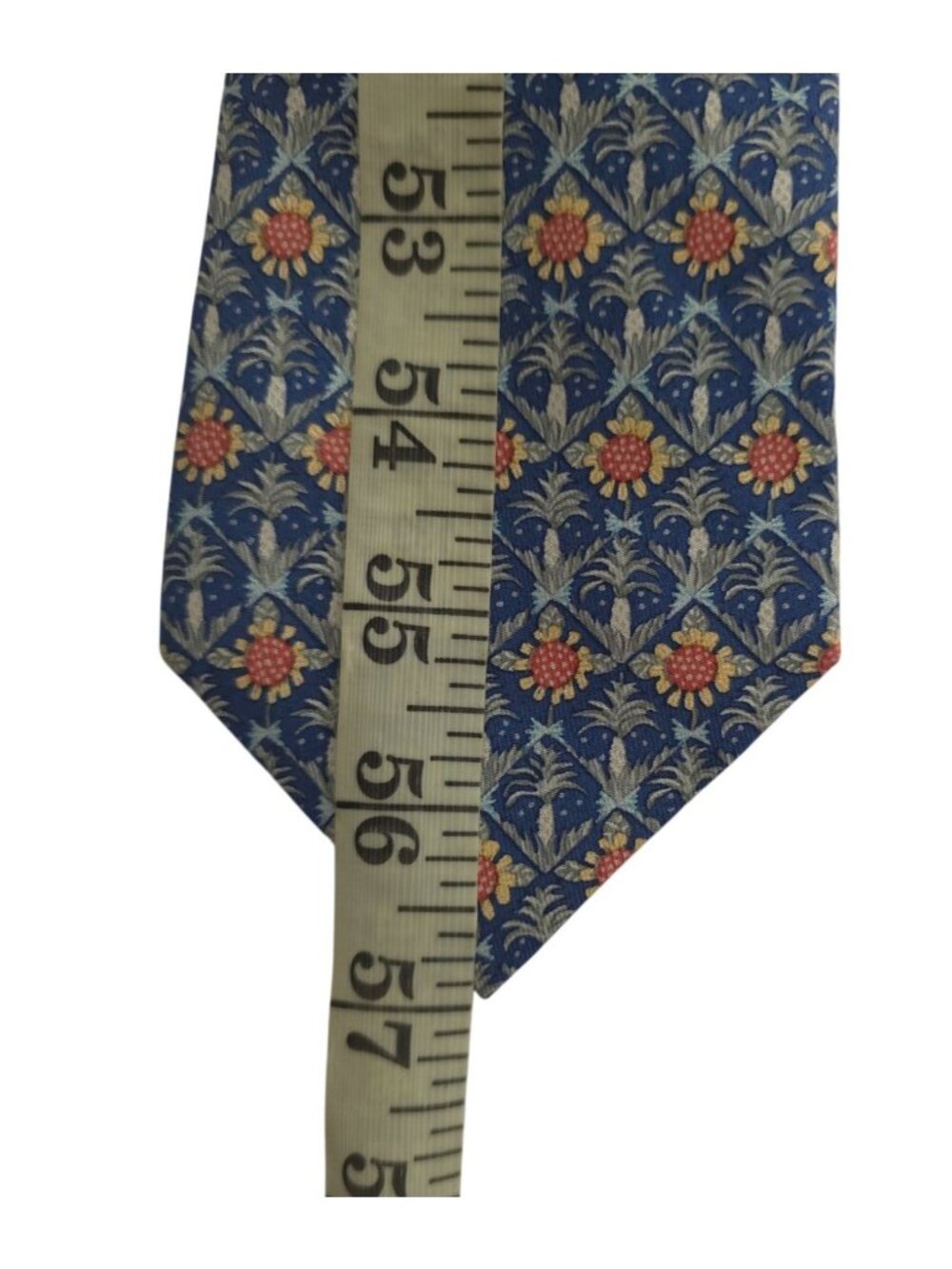 Hermès Paris PALM & SUNFLOWERS 100% Silk Geometric Tie Made In France - 7672 TA - Picture 6 of 6